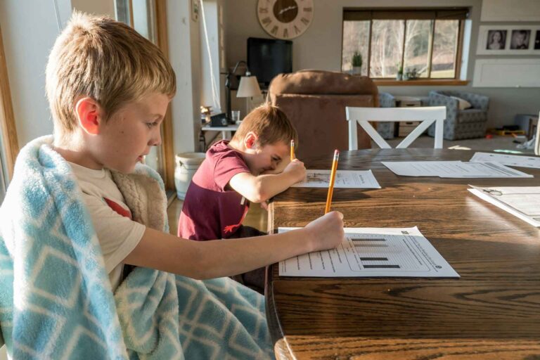 children studying